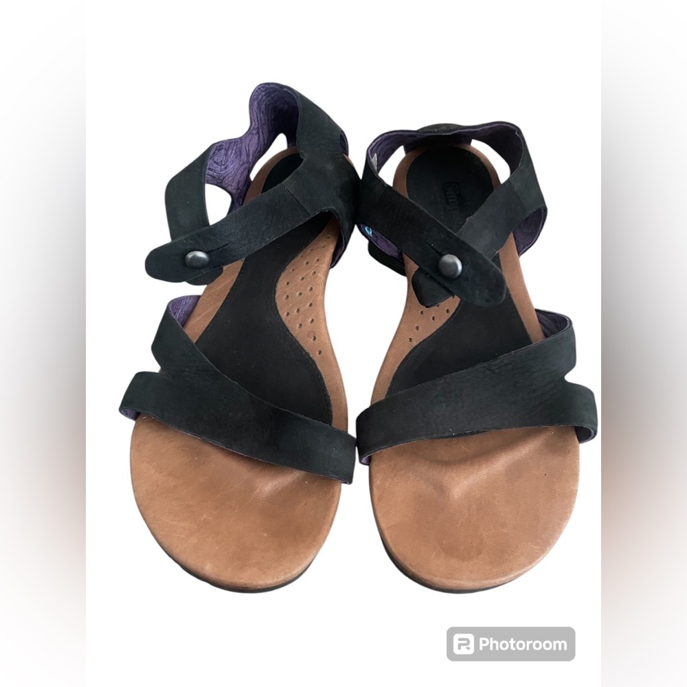 SIMPLE Brand Tangelo Black and Brown Sandals EUC tried on, not worn no box